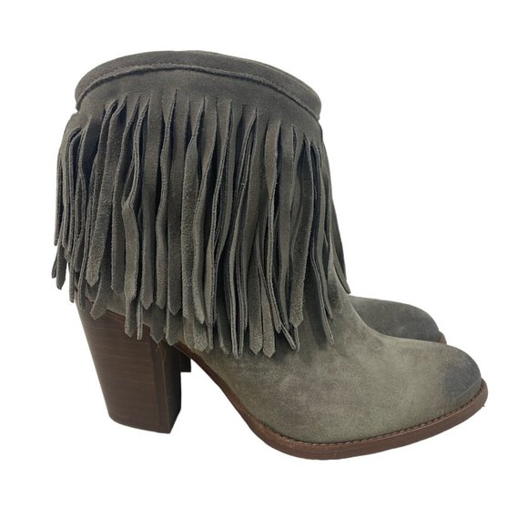 Frye Women's Grey Leather Ankle Booties Sz 7 - NWOB - Picture 5 of 8